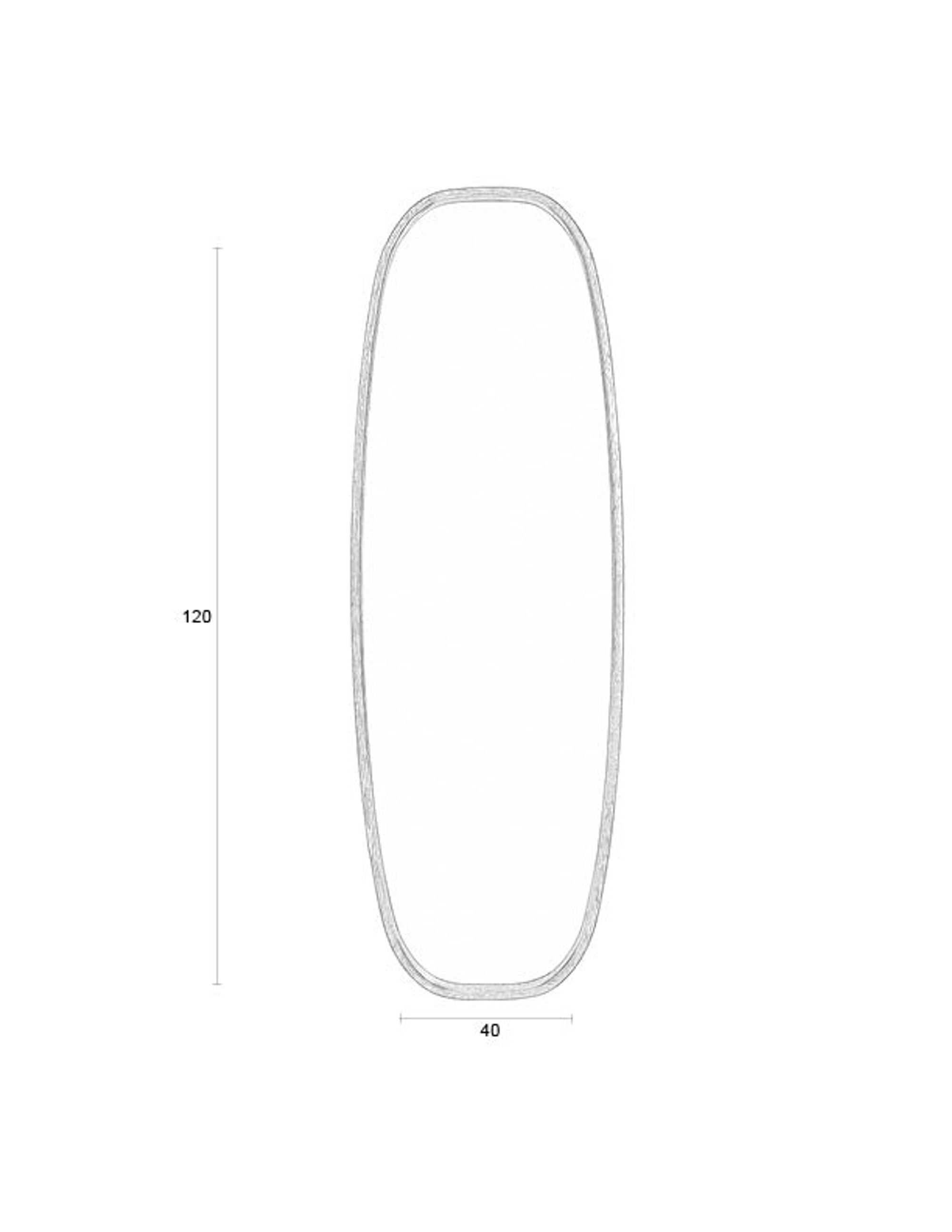 Nyko Brown Wood Rounded Rectangle Wall Mirror Large